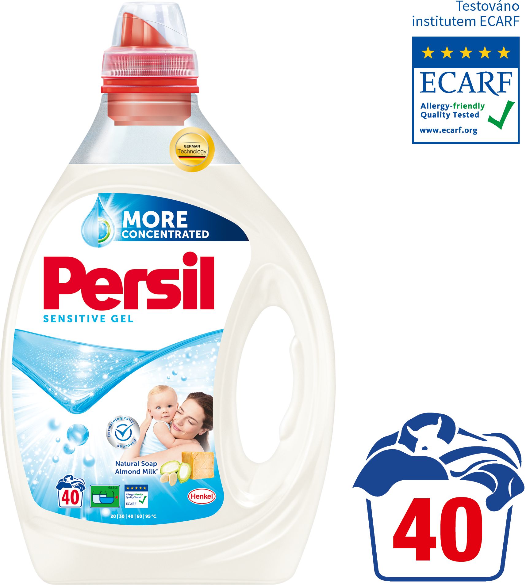 Persil gel Sensitive, 40 praní 2 l - obrázek 1
