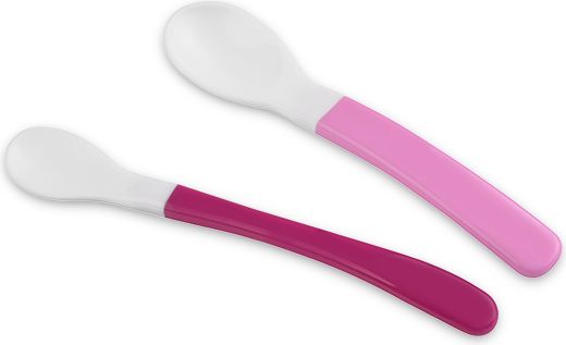 Dětské lžičky Baby Ono měkké 2 ks růžové - obrázek 1