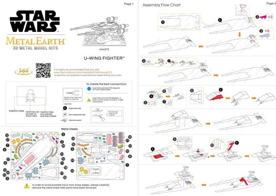 METAL EARTH 3D puzzle Star Wars Rogue One: Rebel U-Wing Fighter - obrázek 2