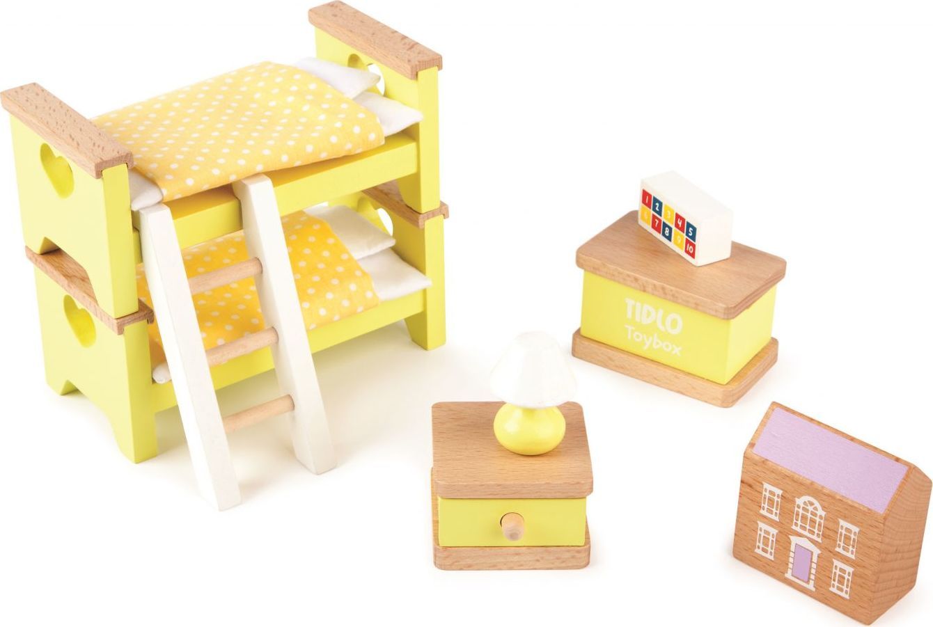 Tidlo Dřevěný nábytek dětský pokoj žlutý - obrázek 1