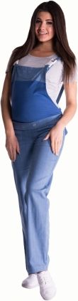 Be MaaMaa Těhotenské kalhoty s láclem - světlý jeans, vel. XXL - obrázek 1