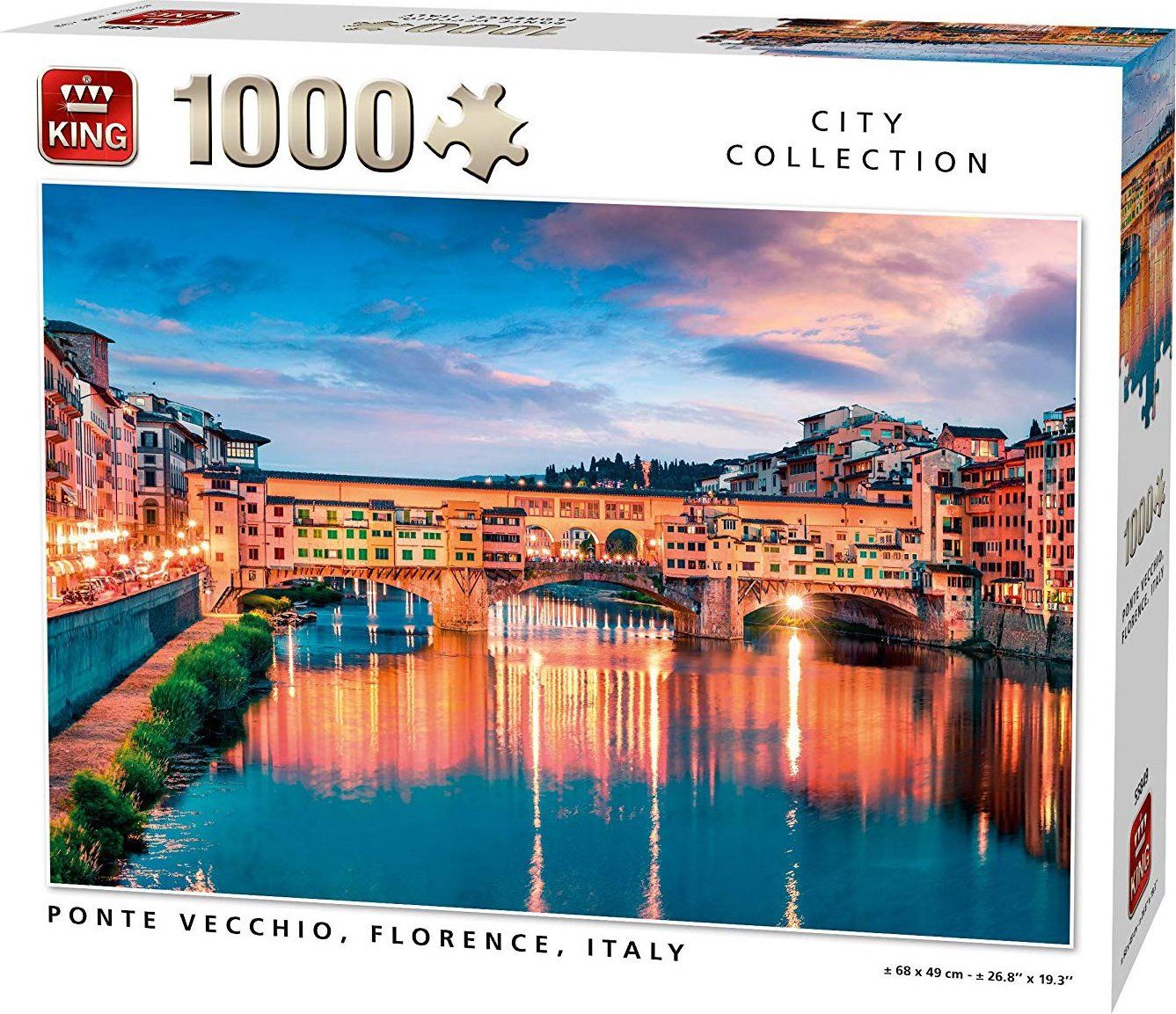 KING Puzzle Ponte Vecchio, Itálie 1000 dílků - obrázek 1