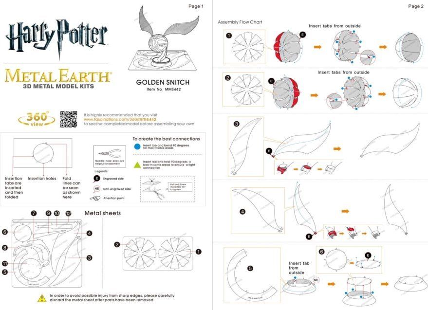 METAL EARTH 3D puzzle Harry Potter: Zlatonka - obrázek 2