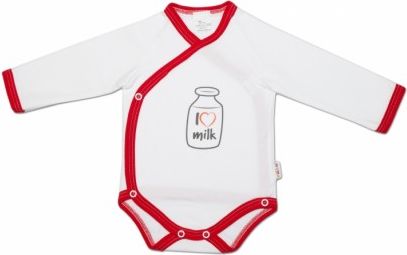 Body dlouhý rukáv zapínání bokem I love milk, Velikost koj. oblečení 62 (2-3m) - obrázek 1