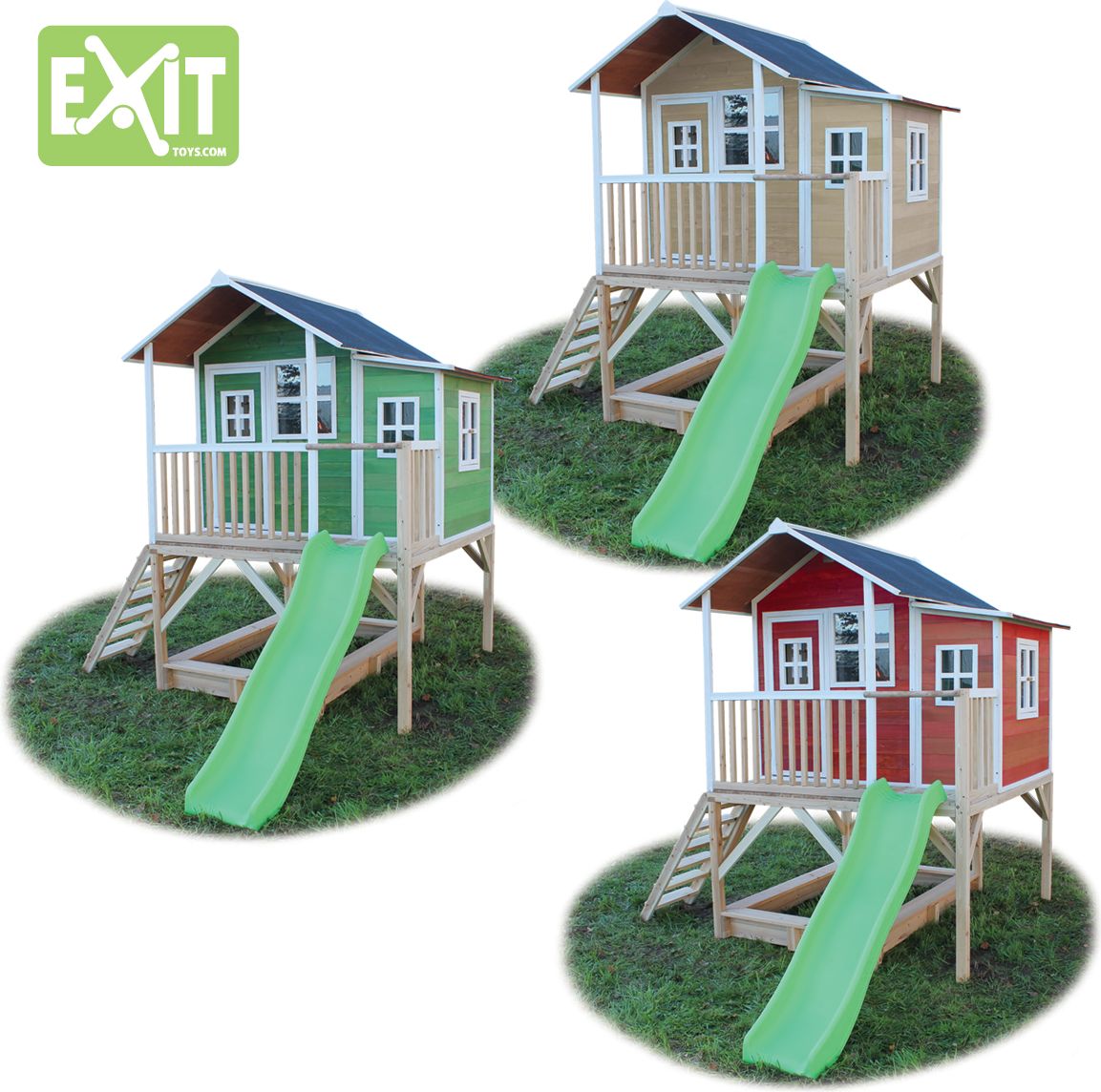 Zahradní cedrový domeček Exit Loft 550 Červený - obrázek 7