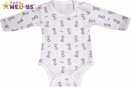 Body dlouhý rukáv Baby Nellys® - Giraffe - růžová - obrázek 1