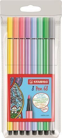 Fixy "Pen 68", sada, 1 mm, 8 pastelových barev, STABILO, set 8 ks - obrázek 1