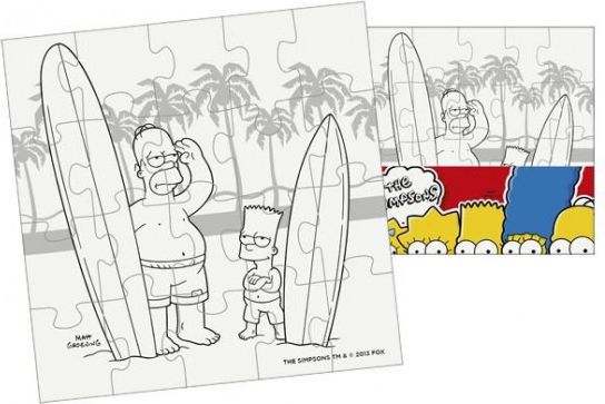 EFKO Vymaluj si puzzle The Simpsons - malý čtverec 20 dílků - obrázek 1