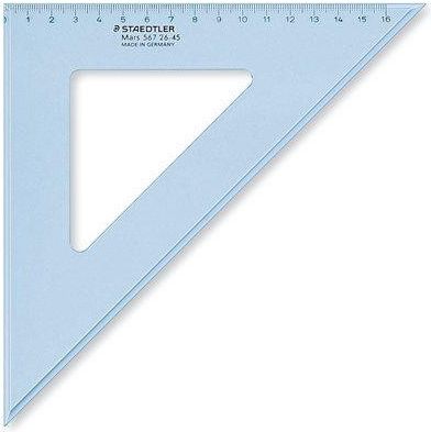 Pravítko trojúhelník "Mars", plastové, 45°, 25 cm, STAEDTLER, transparentní modrá - obrázek 1