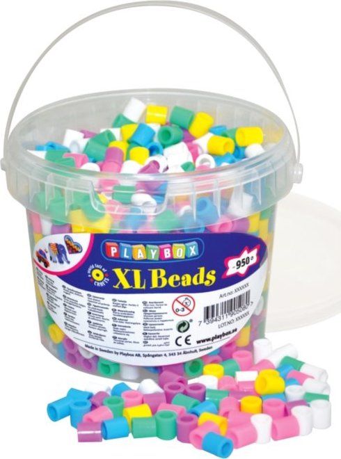 PLAYBOX Zažehlovací korálky XL pastelové v kbelíku 950 ks - obrázek 1