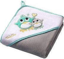 BABYONO Osuška s kapucí Velour 100x100 - grey - obrázek 1