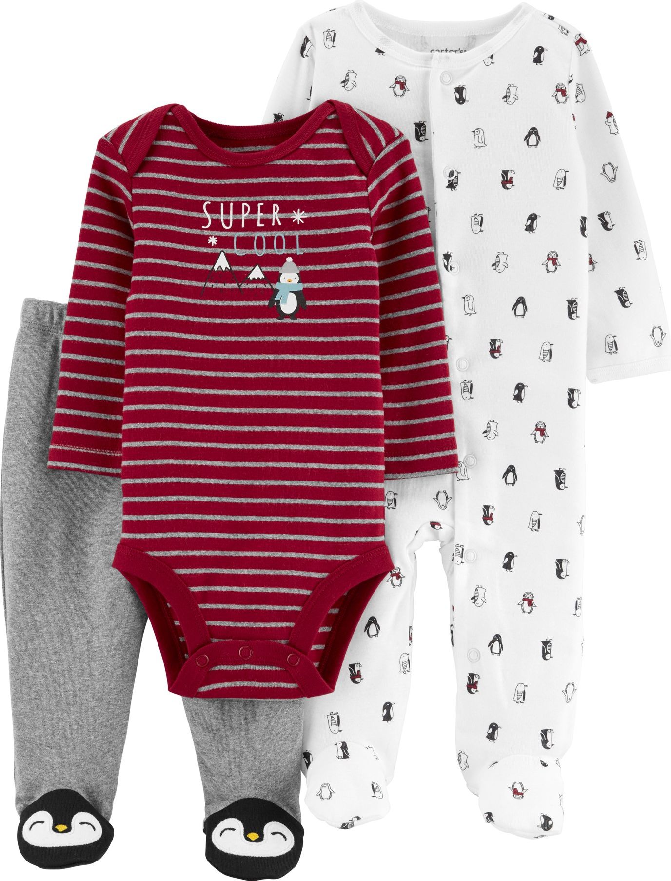 CARTER'S Set 3-dílný Tučňák, 9m - obrázek 1