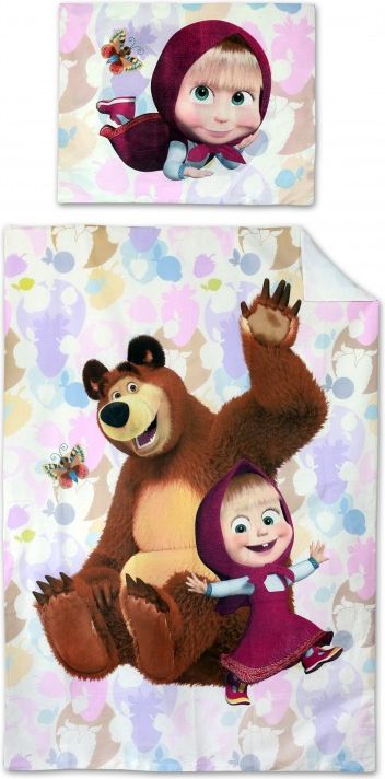 Setino - Dětské bavlněné povlečení Máša a Medvěd, 70 x 90 cm + 140 x 200 cm - obrázek 1