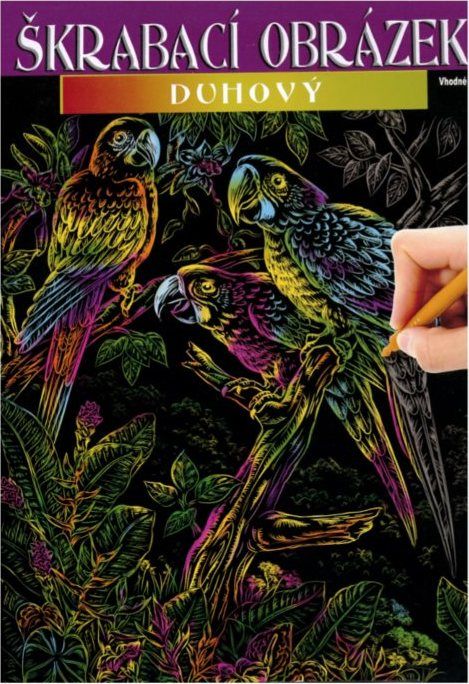 ARTLOVER Škrabací obrázek (duhový) - Papoušci - obrázek 1