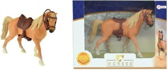Teddies Kůň se sedlem plast 14cm v krabičce 19x14x5cm - obrázek 1