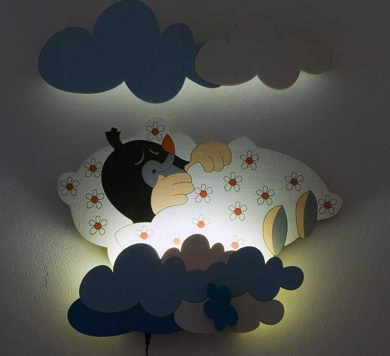 DoDo Dětská LED lampička krtek v peřince - obrázek 1