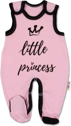 Baby Nellys Kojenecké bavlněné dupačky, růžové - Little Princess - obrázek 1