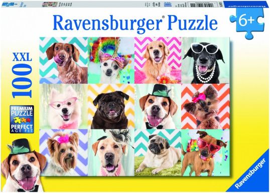 RAVENSBURGER Puzzle Psí móda XXL 100 dílků - obrázek 1