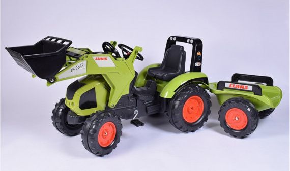 Alltoys Falk Traktor šlapací Claas Axos 330 zelený s přední lžící a valní - obrázek 1