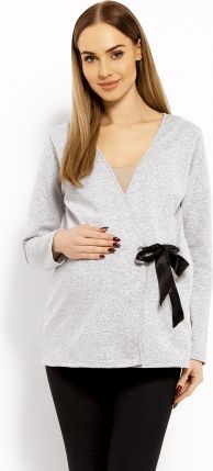Be MaaMaa Zavinovací těhotenská, kojící halenka, L/XL - sv. šedá - obrázek 1