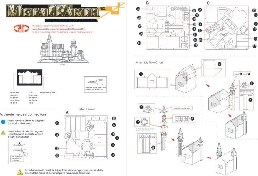 METAL EARTH 3D puzzle Zámek Neuschwanstein - obrázek 2