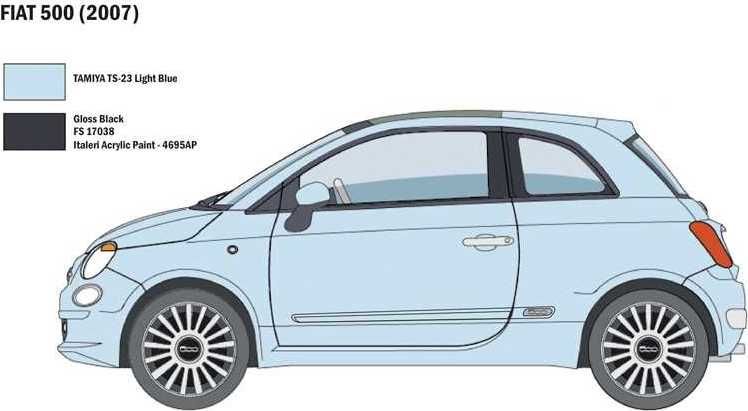 ITALERI Model Kit auto 3647 - Fiat 500 (2007) (1:24) - obrázek 2