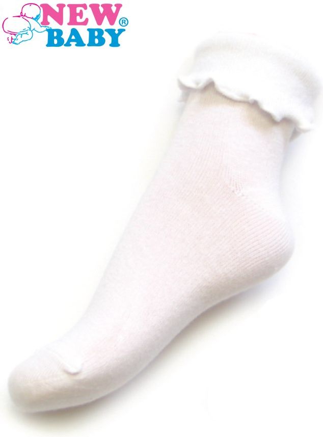 Kojenecké bavlněné ponožky s volánkem New Baby bílé 74 (6-9m) - obrázek 1