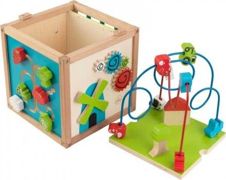 KIDKRAFT Dřevěná motorická kostka s labyrintem - obrázek 2