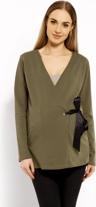 Be MaaMaa Zavinovací těhotenská, kojící halenka - khaki - obrázek 1