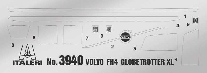 ITALERI Model Kit truck 3940 - VOLVO FH4 GLOBETROTTER XL (1:24) - obrázek 20
