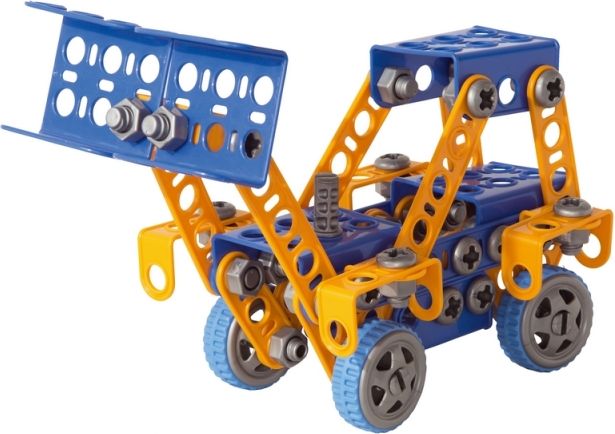 Mechanik Hugo staví Bagr Seva stavebnice s nářadím 141ks plast v krabici 31x16x7cm - obrázek 2