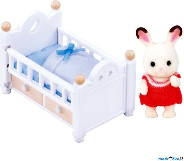 Sylvanian Families - Set, Miminko čokoládových králíčků s dětskou postýlkou - obrázek 1