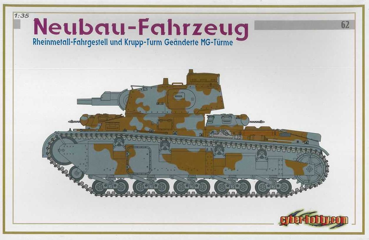 DRAGON Model Kit tank 6666 - NEUBAU-FAHRZEUG RHEINMETALL-FAHRGESTELL UND KRUPP-TRUM GEÄNDERTE MG-TÜRME (1:35) - obrázek 1