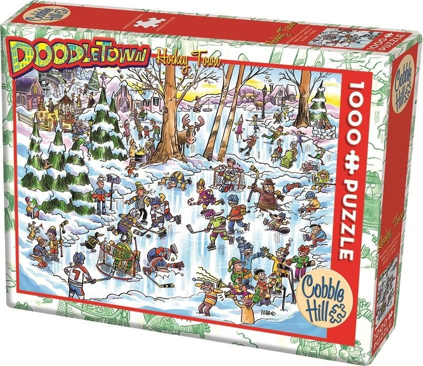 COBBLE HILL Puzzle Doodle Town: Hokejové město 1000 dílků - obrázek 3