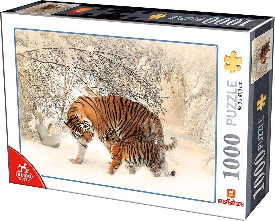DEICO Puzzle Tygr s mládětem 1000 dílků - obrázek 1