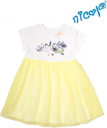 Dětské šaty Nicol, Mořská víla - žluto/bílé, vel. 98 - obrázek 1