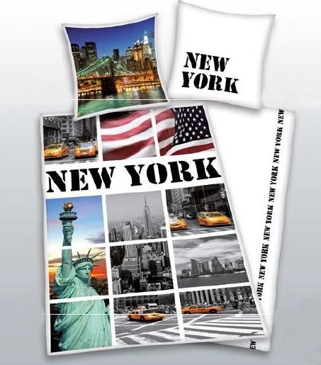 Herding Povlečení z bavlny ve fototisku s motivem New York 140x200 70x90 - obrázek 1