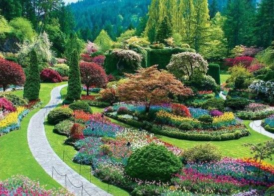 EUROGRAPHICS Puzzle Zahrady Butchart: Sunken Garden 1000 dílků - obrázek 1