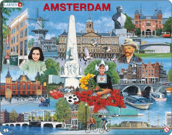 LARSEN Puzzle Amsterdam, Nizozemsko 70 dílků - obrázek 1