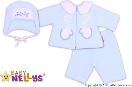 Kabátek, čepička a kalhoty Baby Nellys ®- sv. modrá, Velikost koj. oblečení 74 (6-9m) - obrázek 1