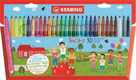 Fixy "Trio A-Z", sada, 30 různých barev, 0,7 mm, STABILO, set 30 ks - obrázek 1