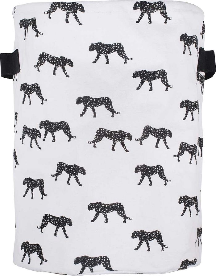 JOLLEIN Koš na hračky XL – Leopard black white - obrázek 1