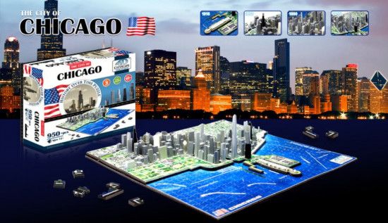 4D Cityscape 3D puzzle Time panorama Chicago 958 ks - obrázek 1