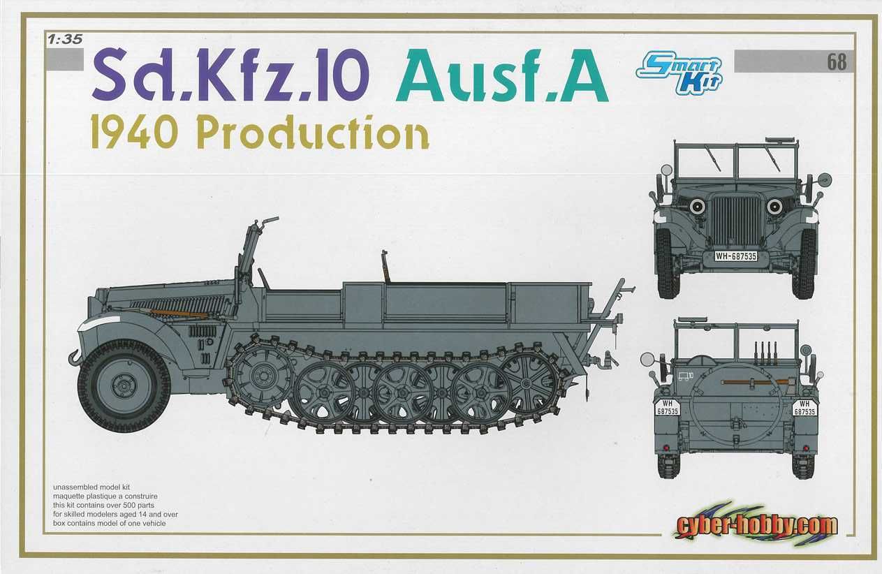 DRAGON Model Kit military 6630 - Sd.Kfz.10 Ausf.A 1940 PRODUCTION (SMART KIT) (1:35) - obrázek 1