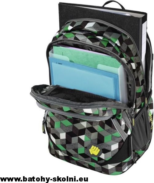 Studentský školní batoh EvverClevver2 Crazy Cubes Green - Doprava Zdarma - obrázek 6