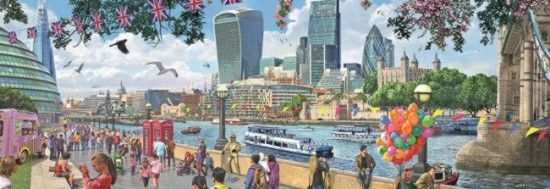 FALCON , JUMBO Panoramatické puzzle Londýn, Velká Británie 1000 dílků - obrázek 1