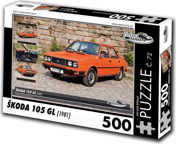 RETRO-AUTA Puzzle č. 72 Škoda 105 GL (1981) 500 dílků - obrázek 1
