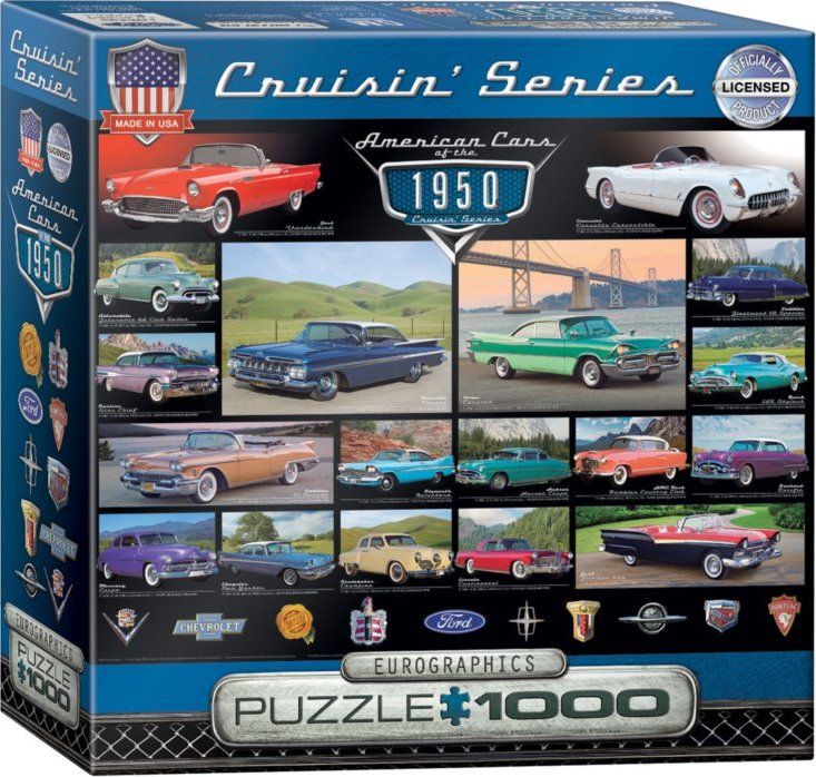 EUROGRAPHICS Puzzle Americká auta z roku 1950, 1000 dílků - obrázek 1