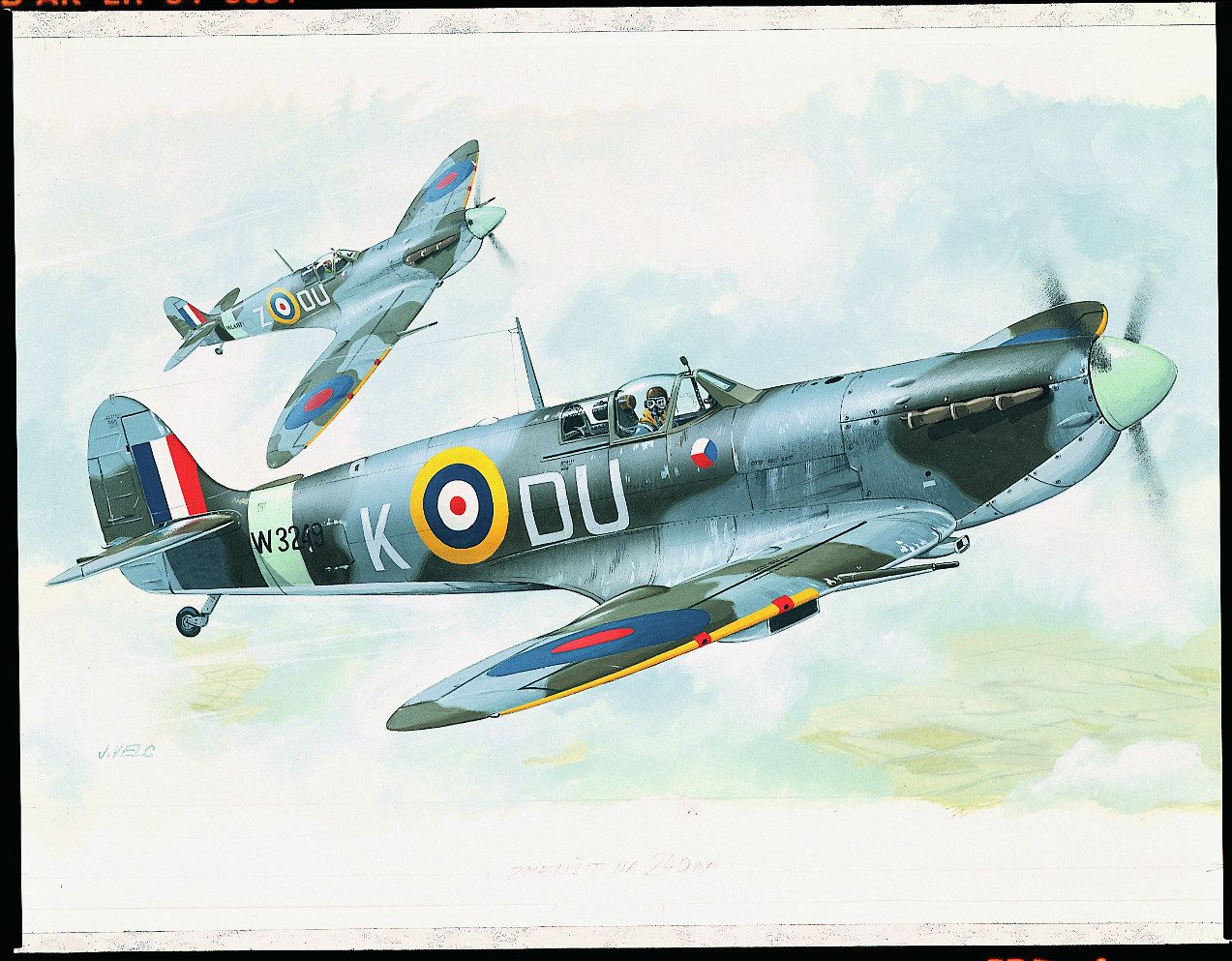 SMĚR Model Supermarine Spitfire MK.VB HI TECH 1:72 12,8x13,6cm v krabici 25x14,5x4,5cm - obrázek 1