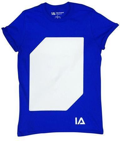 Tričko, velikost XL,  svítící ve tmě "Illuminated Apparel", královsky modrá - obrázek 1